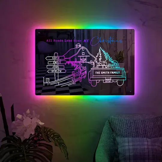 ✨Personalized Family Farm Christmas Light Sign🏡