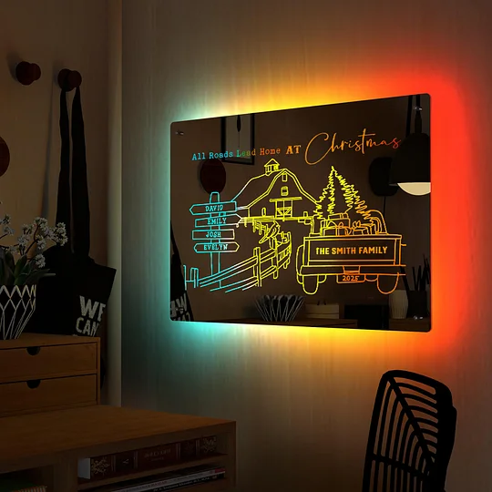 ✨Personalized Family Farm Christmas Light Sign🏡