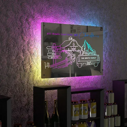 ✨Personalized Family Farm Christmas Light Sign🏡