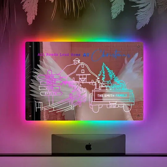 ✨Personalized Family Farm Christmas Light Sign🏡