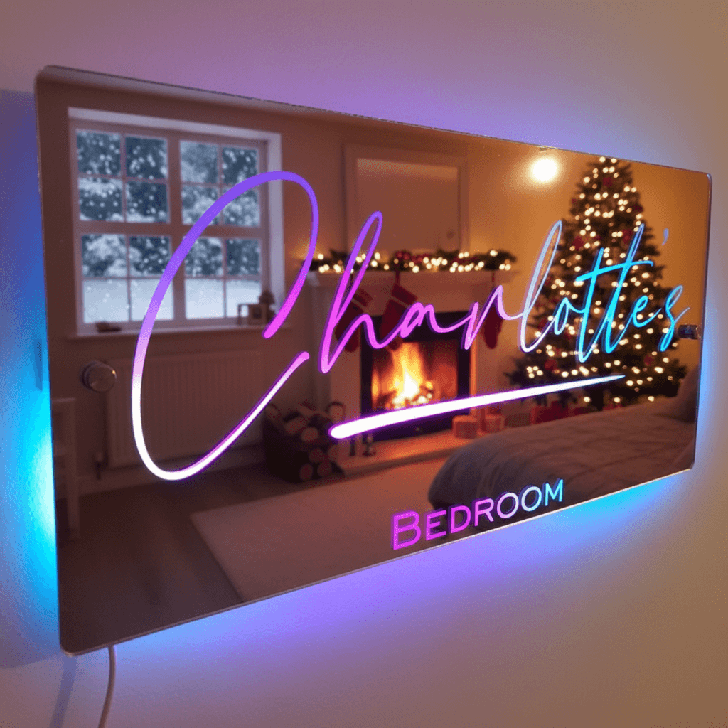 ✨Mother's Day Hot Sale-Personalised Name Mirror - Light Up Mirror