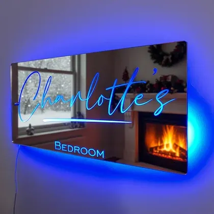 ✨Mother's Day Hot Sale-Personalised Name Mirror - Light Up Mirror