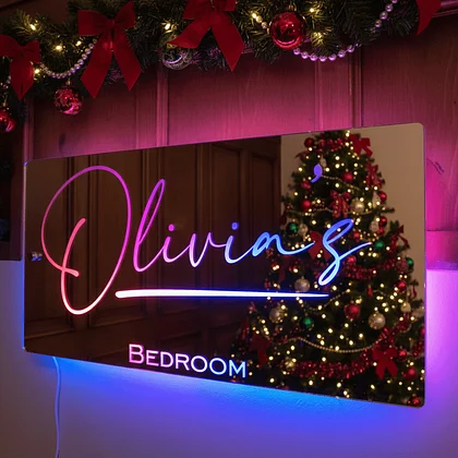 ✨Mother's Day Hot Sale-Personalised Name Mirror - Light Up Mirror
