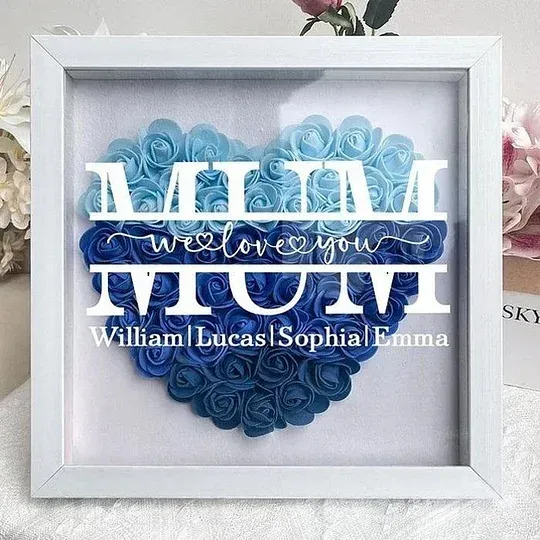 🔥2026 Hot Sale🔥Mum/Mom We Love You - Personalized Flower Shadow Box(Added lighting effects)