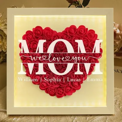 🔥2026 Hot Sale🔥Mum/Mom We Love You - Personalized Flower Shadow Box(Added lighting effects)