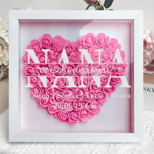 🔥2026 Hot Sale🔥Mum/Mom We Love You - Personalized Flower Shadow Box(Added lighting effects)