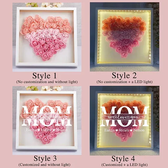 🔥2026 Hot Sale🔥Mum/Mom We Love You - Personalized Flower Shadow Box(Added lighting effects)