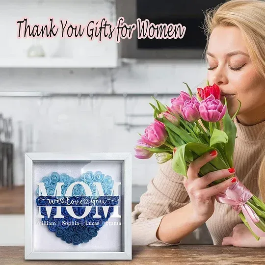 🔥2026 Hot Sale🔥Mum/Mom We Love You - Personalized Flower Shadow Box(Added lighting effects)