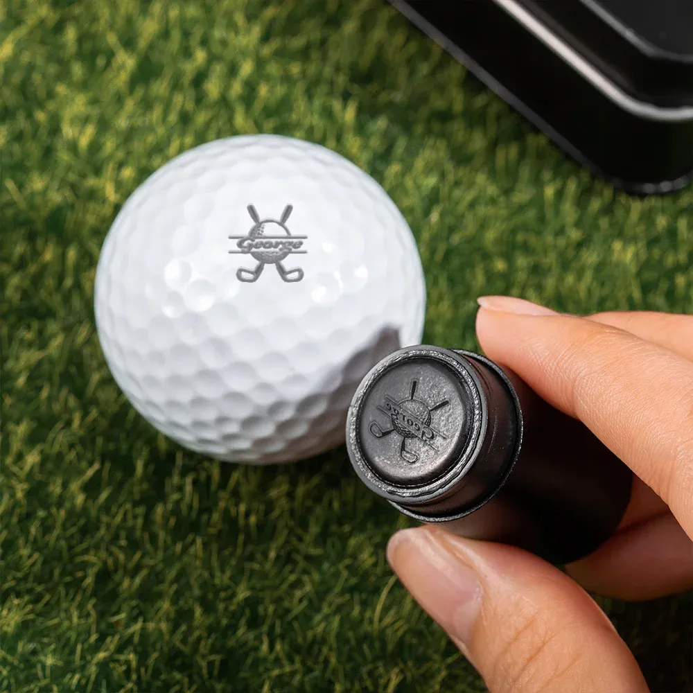 Make It Your Hole in One - Monogrammed Initial Name - Personalized Golf Ball Stamp
