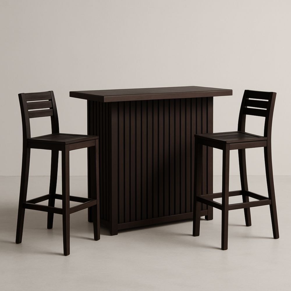 Ensemble de bar en bois marron foncé