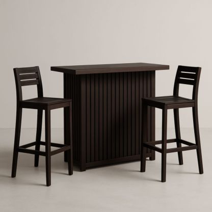 Ensemble de bar en bois marron foncé