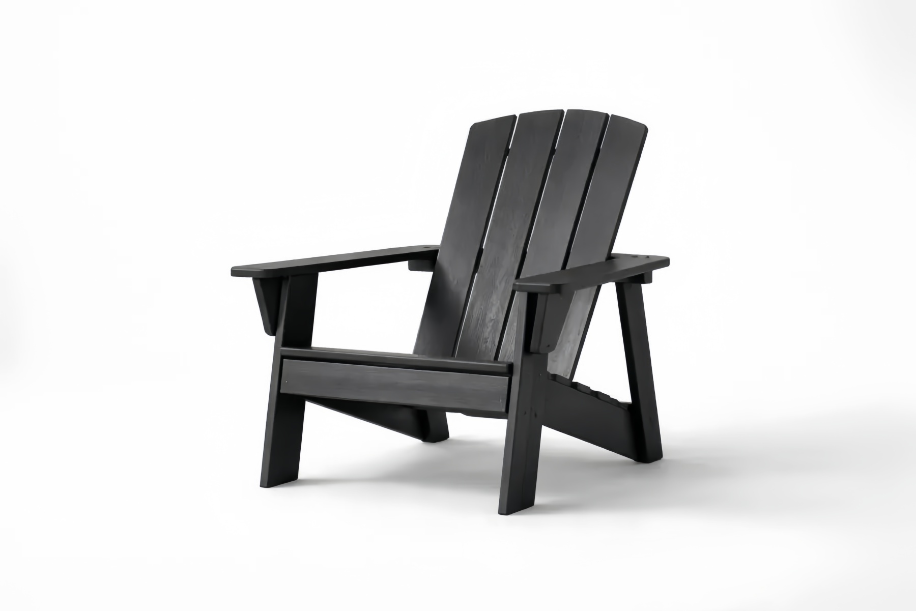 Sedia Adirondack da esterno in legno di eucalipto nera