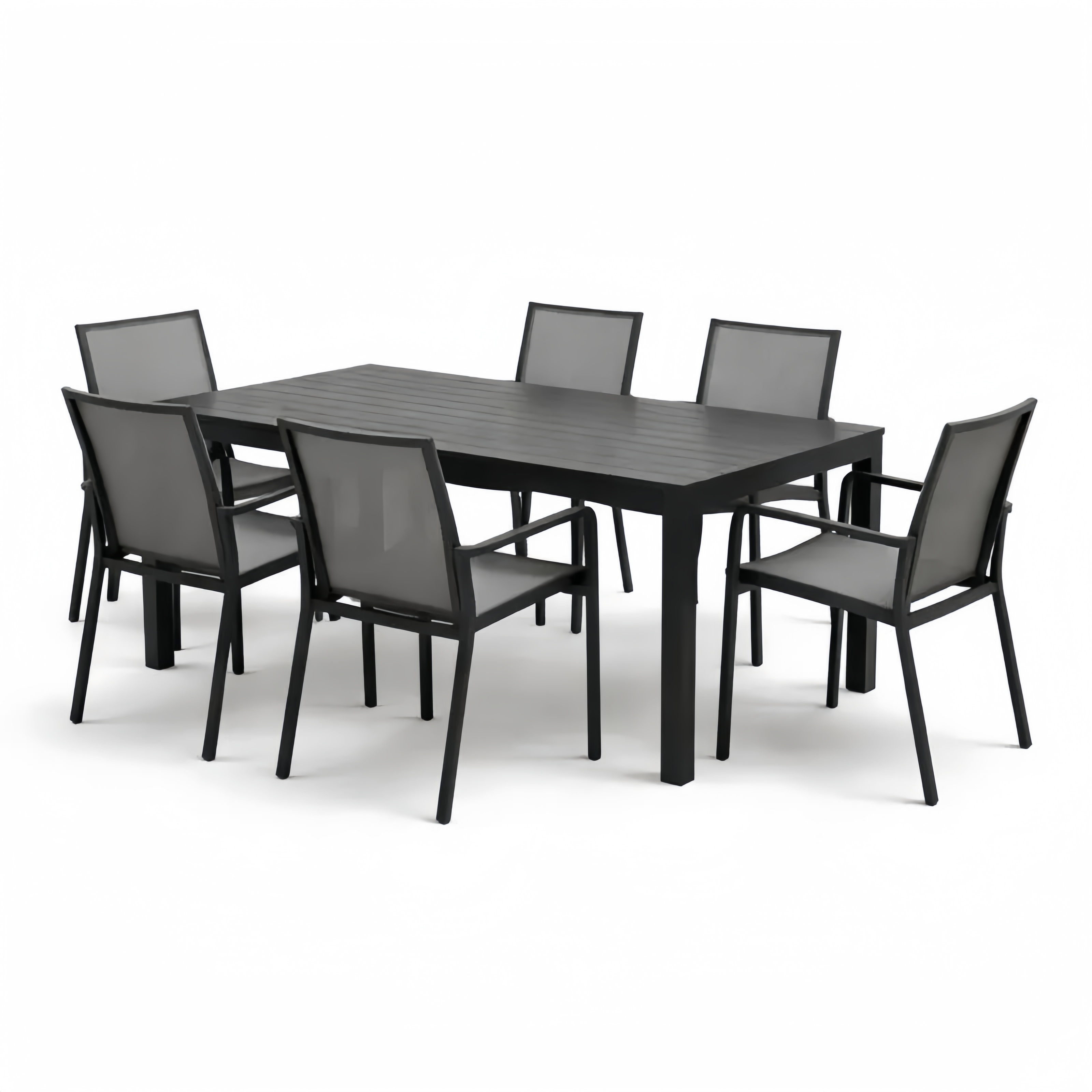 Set Tavolo e 6 Sedie da Esterno in Alluminio