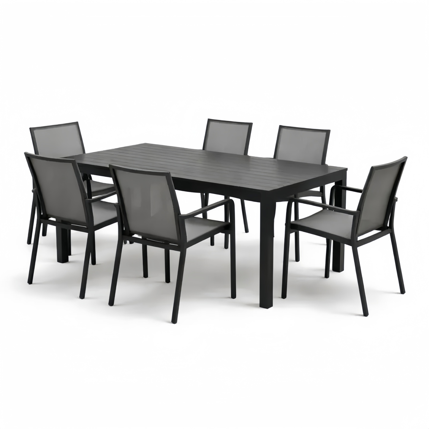 Set Tavolo e 6 Sedie da Esterno in Alluminio