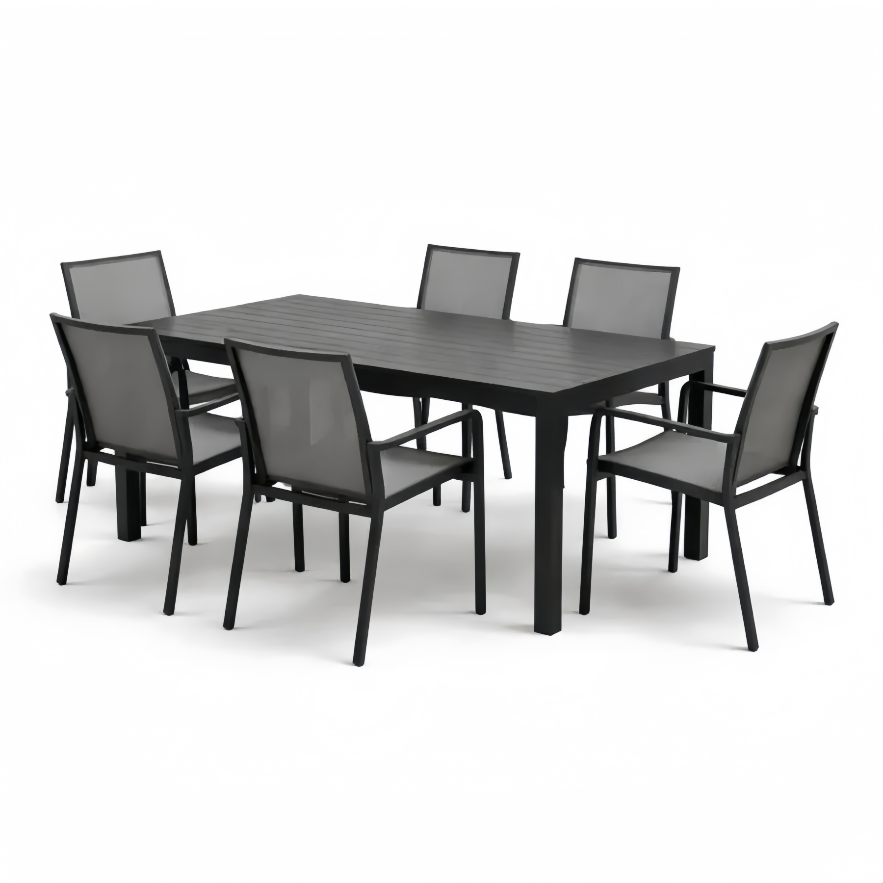 Set Tavolo e 6 Sedie da Esterno in Alluminio