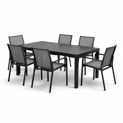 Set Tavolo e 6 Sedie da Esterno in Alluminio