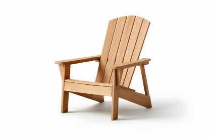 Sedia Adirondack da esterno in legno massello con schienale alto a doghe