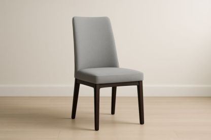 Chaise de salle à manger en tissu Gris et bois de hêtre