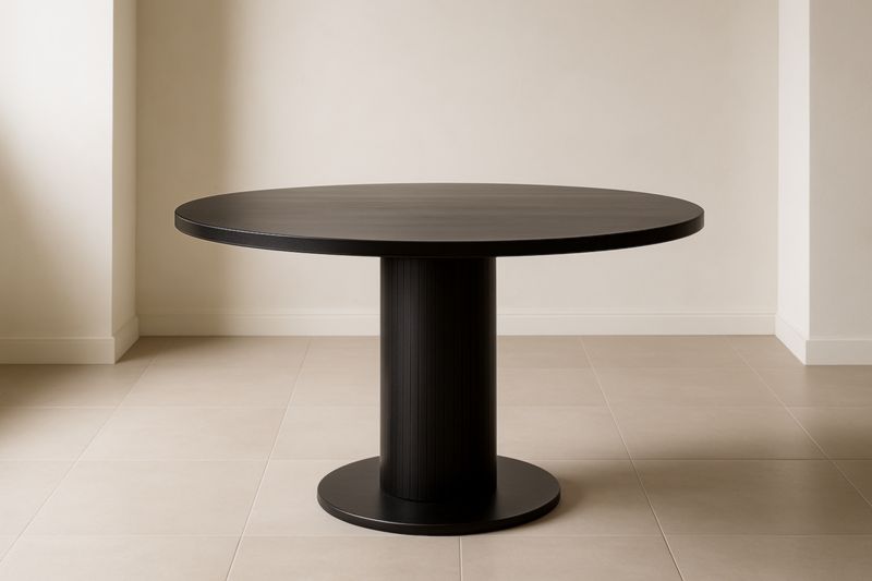 Table ronde en bois Noir