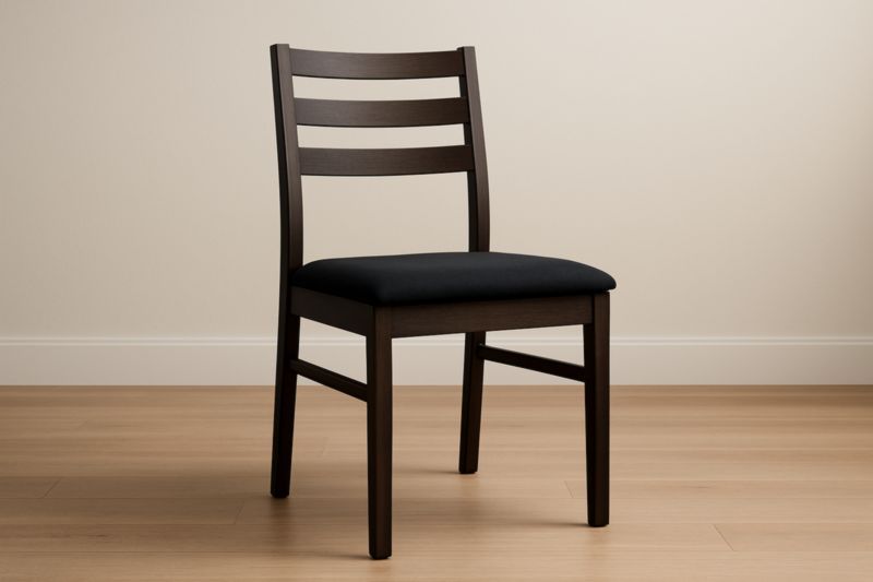 Chaise en Bois Noir avec Assise en Polyester 90×45×50cm