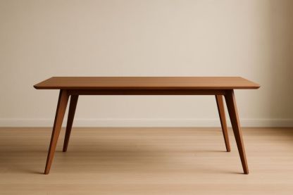 Table rectangulaire en bois massif marron