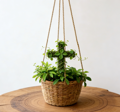 🌿Кръст-саксия, която докосва сърцето