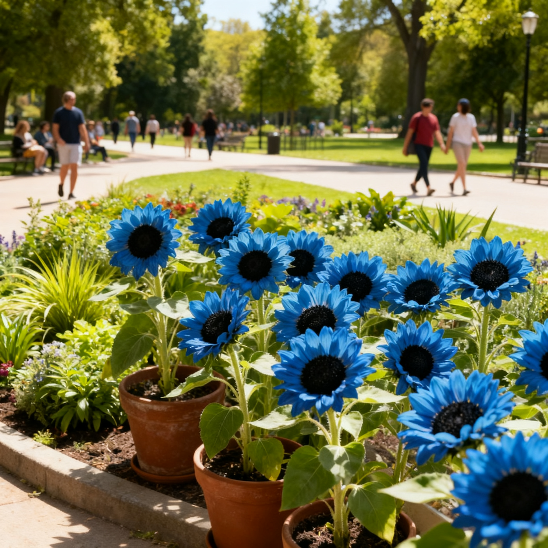 💙🌻 Bright Blue Sunflower Seeds