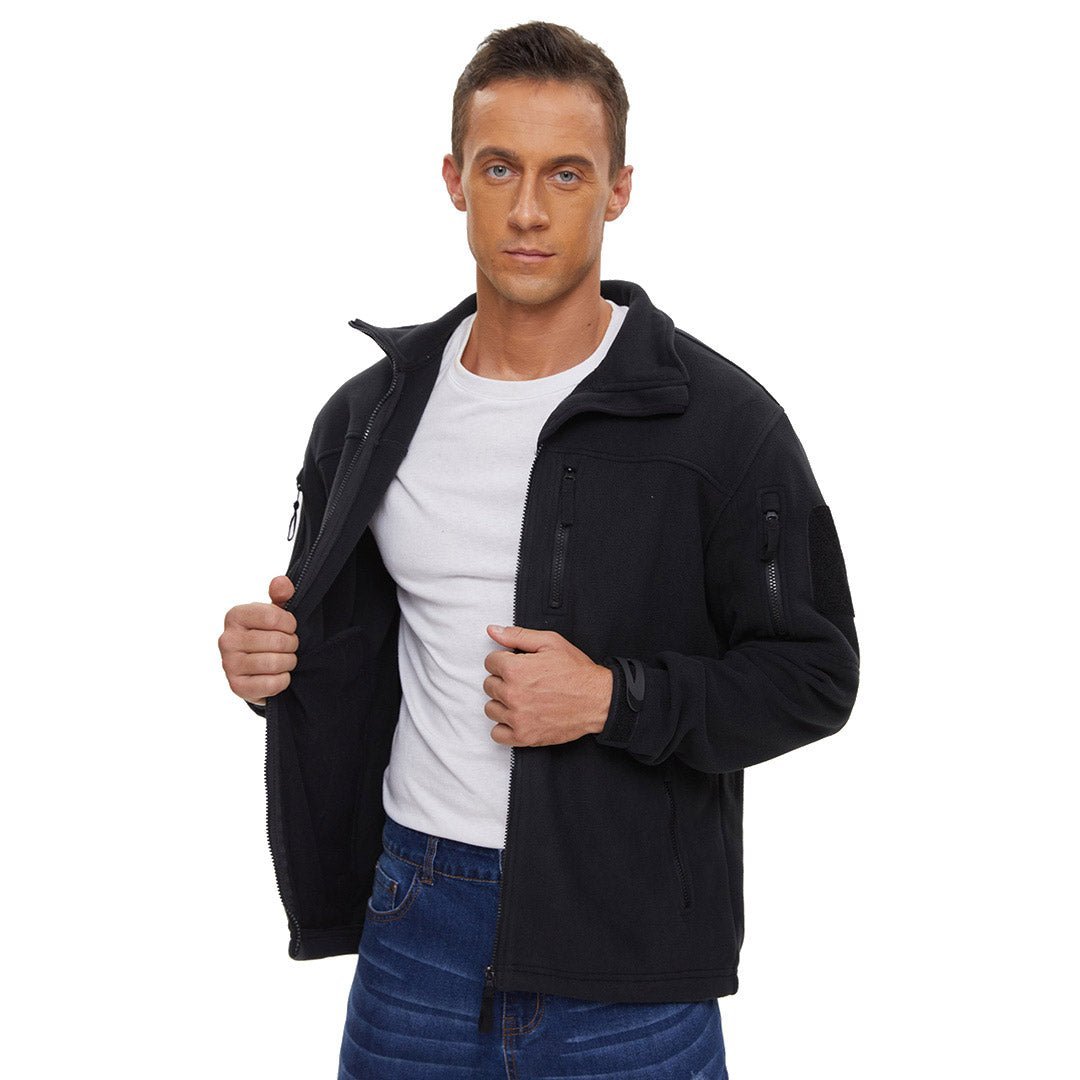 Men's Tactical Fleece Jackets Full Zip Coat with Multi Pockets