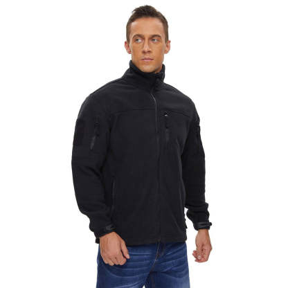 Men's Tactical Fleece Jackets Full Zip Coat with Multi Pockets