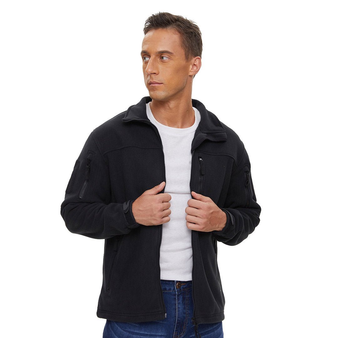 Men's Tactical Fleece Jackets Full Zip Coat with Multi Pockets