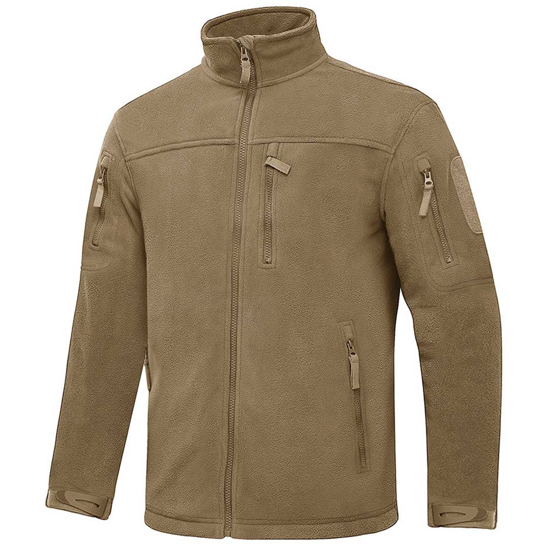 Men's Tactical Fleece Jackets Full Zip Coat with Multi Pockets