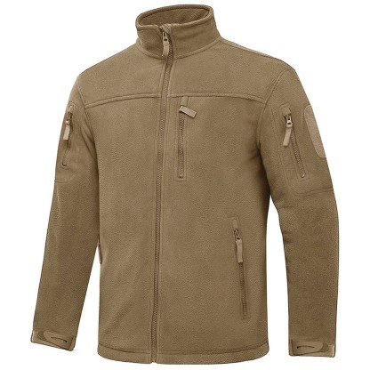 Men's Tactical Fleece Jackets Full Zip Coat with Multi Pockets