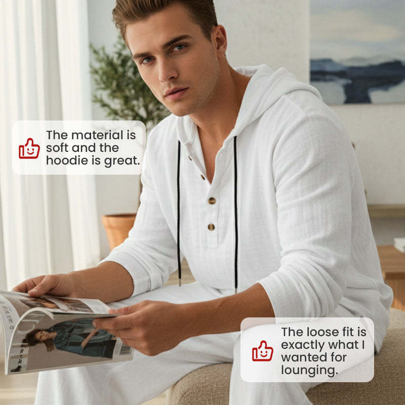 📢📢 49% ОТСТЪПКА!!! Мъжки ежедневен свободен комплект от 2 части с качулка – горнище и панталон