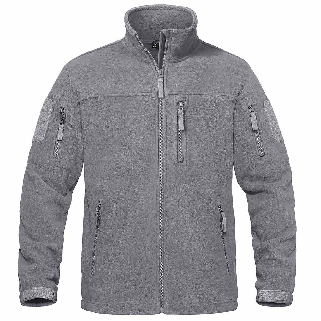 Men's Tactical Fleece Jackets Full Zip Coat with Multi Pockets