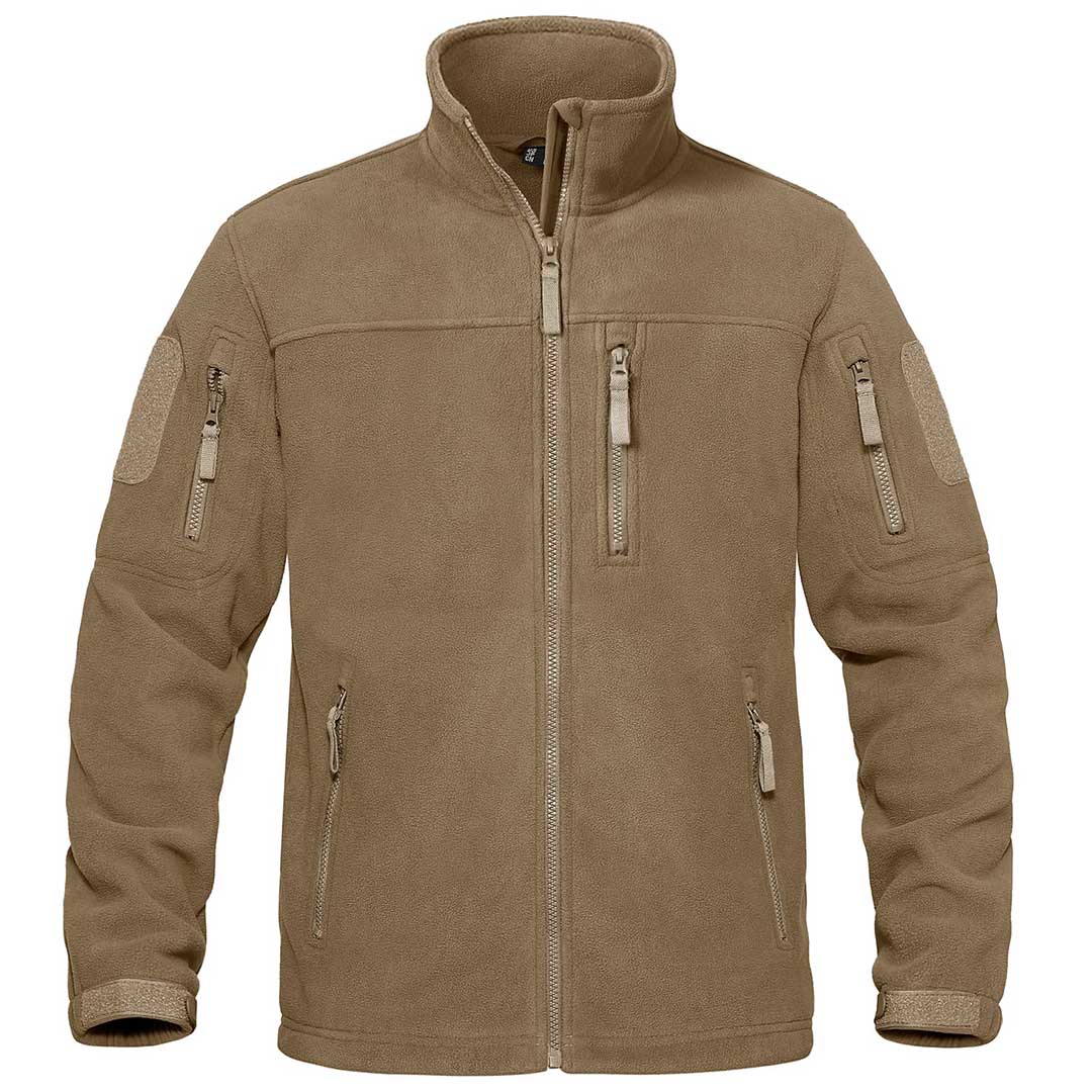 Men's Tactical Fleece Jackets Full Zip Coat with Multi Pockets