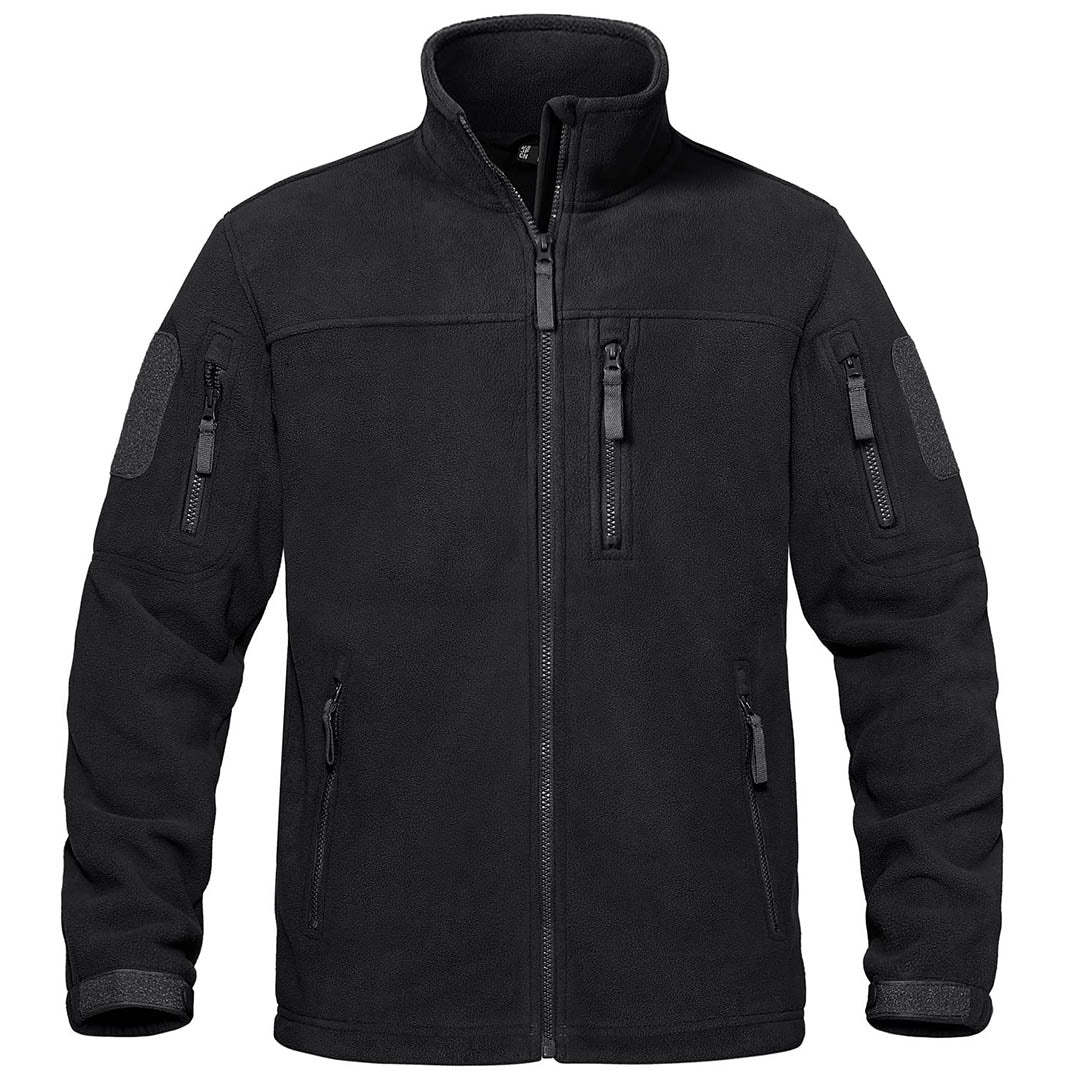 Men's Tactical Fleece Jackets Full Zip Coat with Multi Pockets