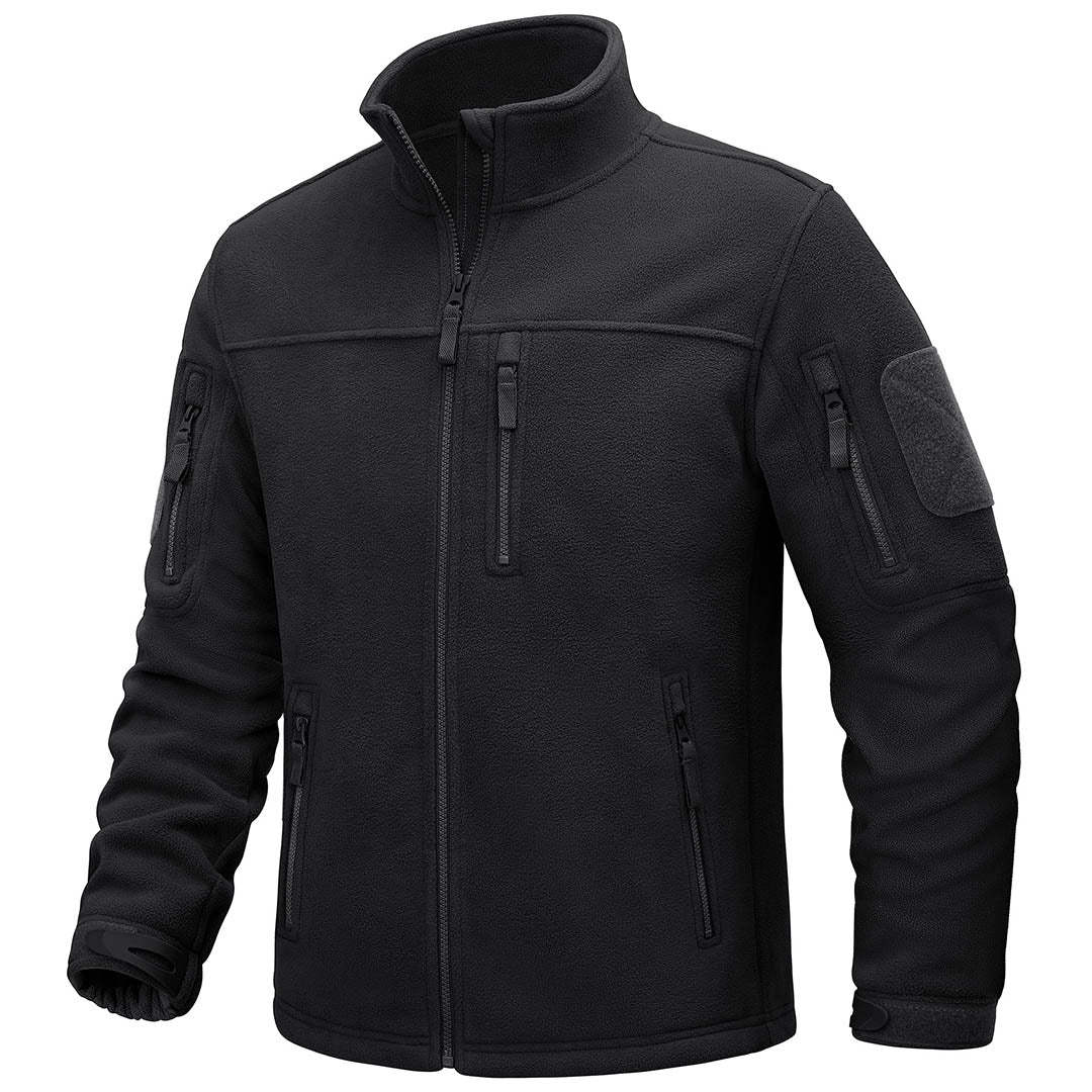 Men's Tactical Fleece Jackets Full Zip Coat with Multi Pockets