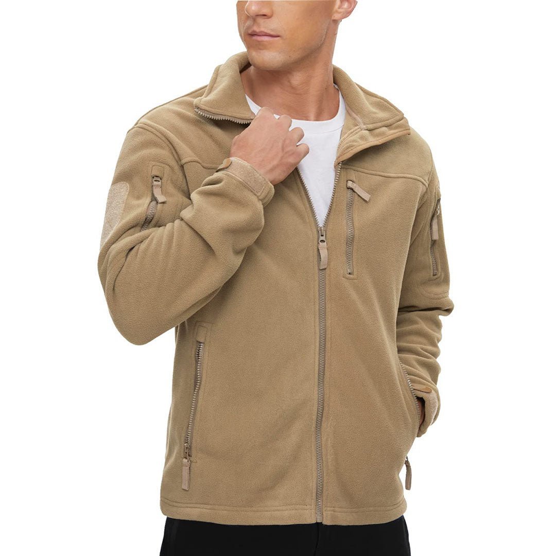 Men's Tactical Fleece Jackets Full Zip Coat with Multi Pockets