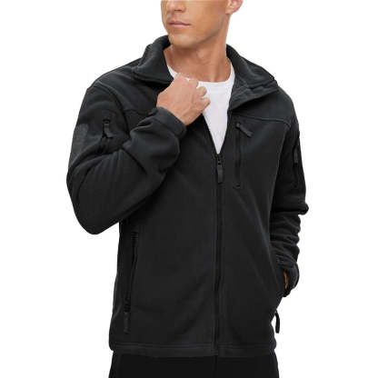 Men's Tactical Fleece Jackets Full Zip Coat with Multi Pockets
