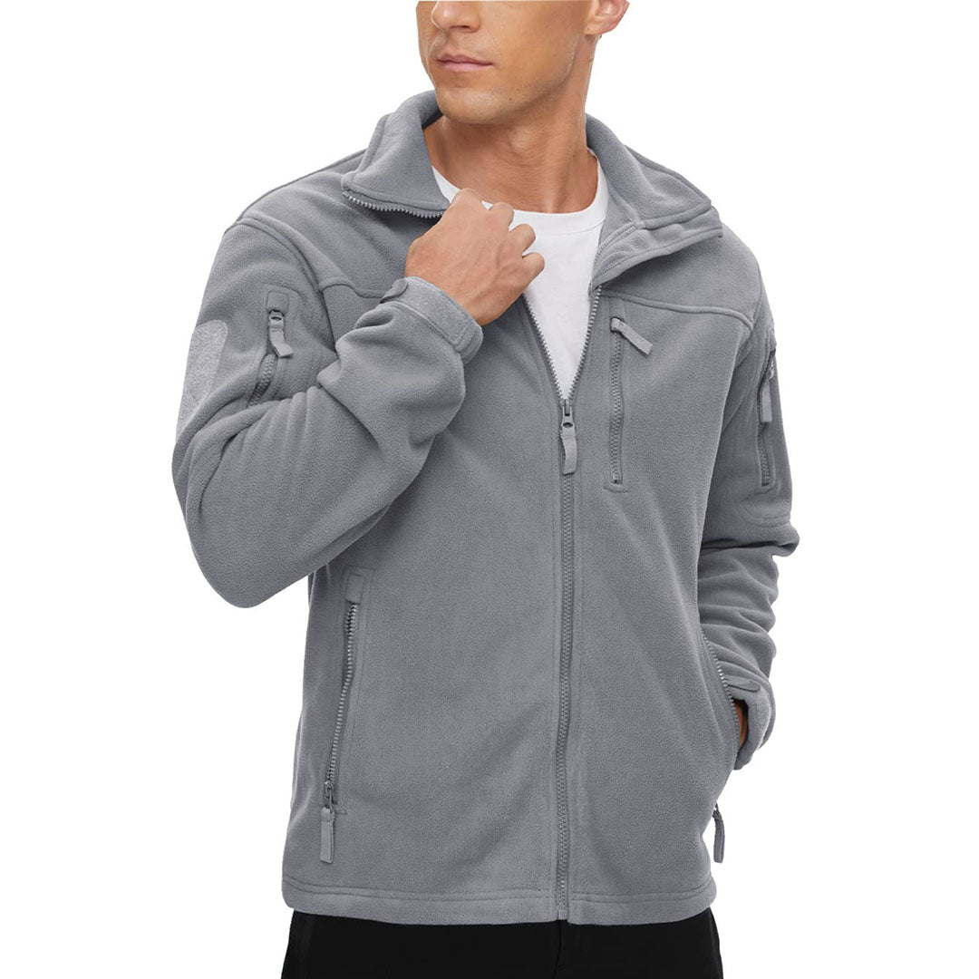 Men's Tactical Fleece Jackets Full Zip Coat with Multi Pockets