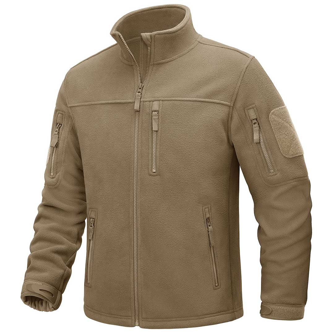 Men's Tactical Fleece Jackets Full Zip Coat with Multi Pockets