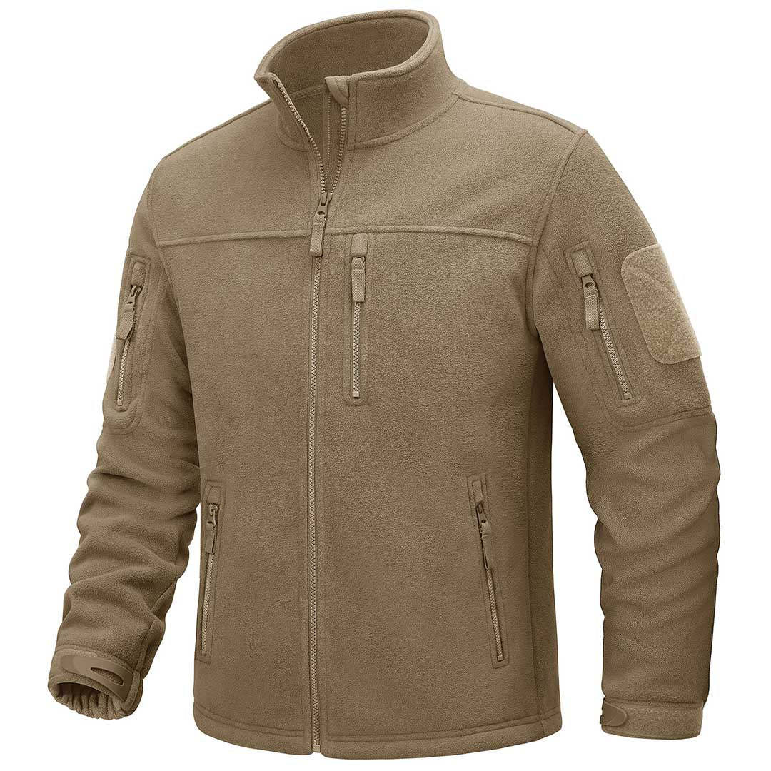 Men's Tactical Fleece Jackets Full Zip Coat with Multi Pockets