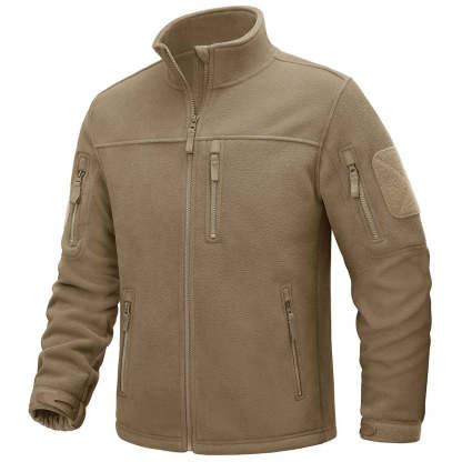 Men's Tactical Fleece Jackets Full Zip Coat with Multi Pockets