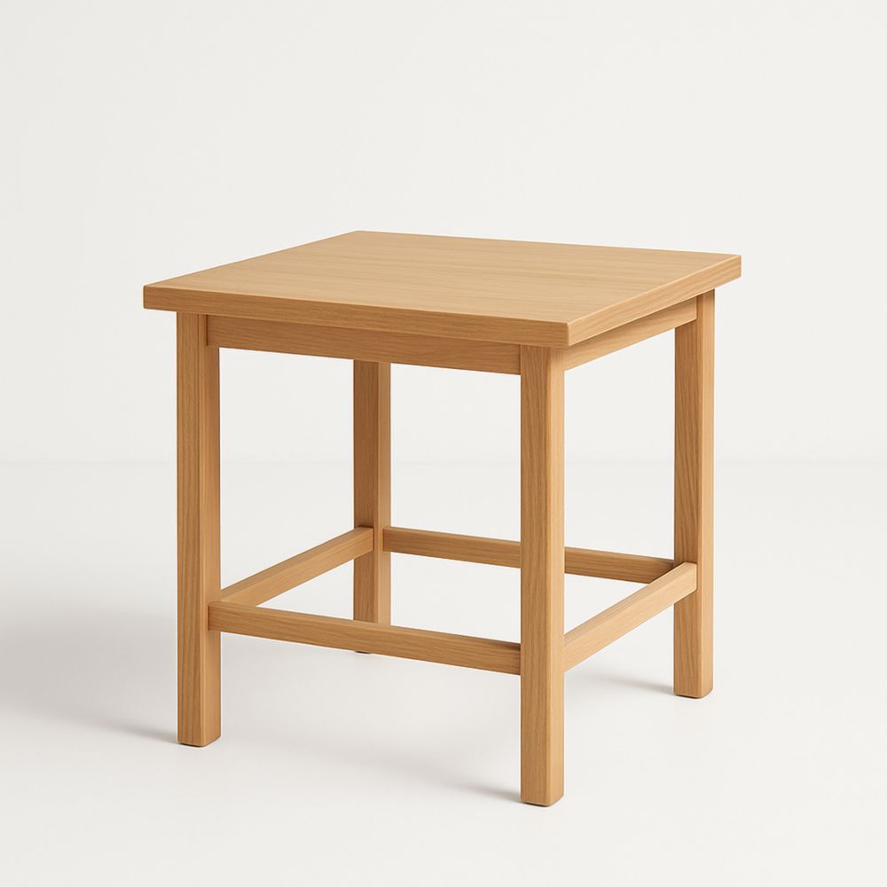 Table d'appoint carrée en MDF chêne clair 45x45x45 cm