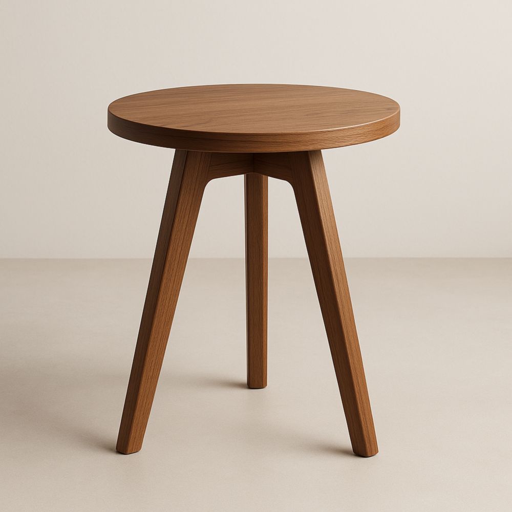 Table d'appoint en bois rond finition chêne