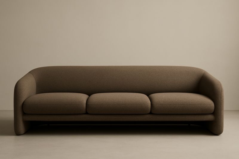 Canapé 3 places en tissu marron 220x90x75 cm