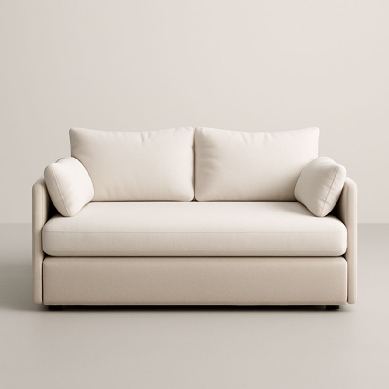 Canapé 2 Places Tissu Polyester Beige 150x80x90 cm