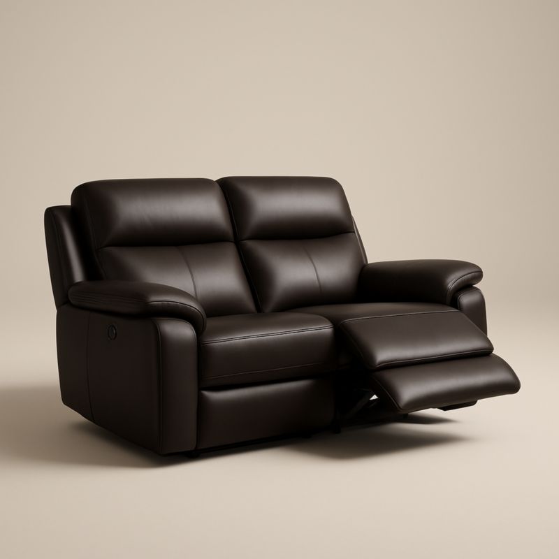 Canapé Relaxation Deux Places Cuir Synthétique Marron 160cm