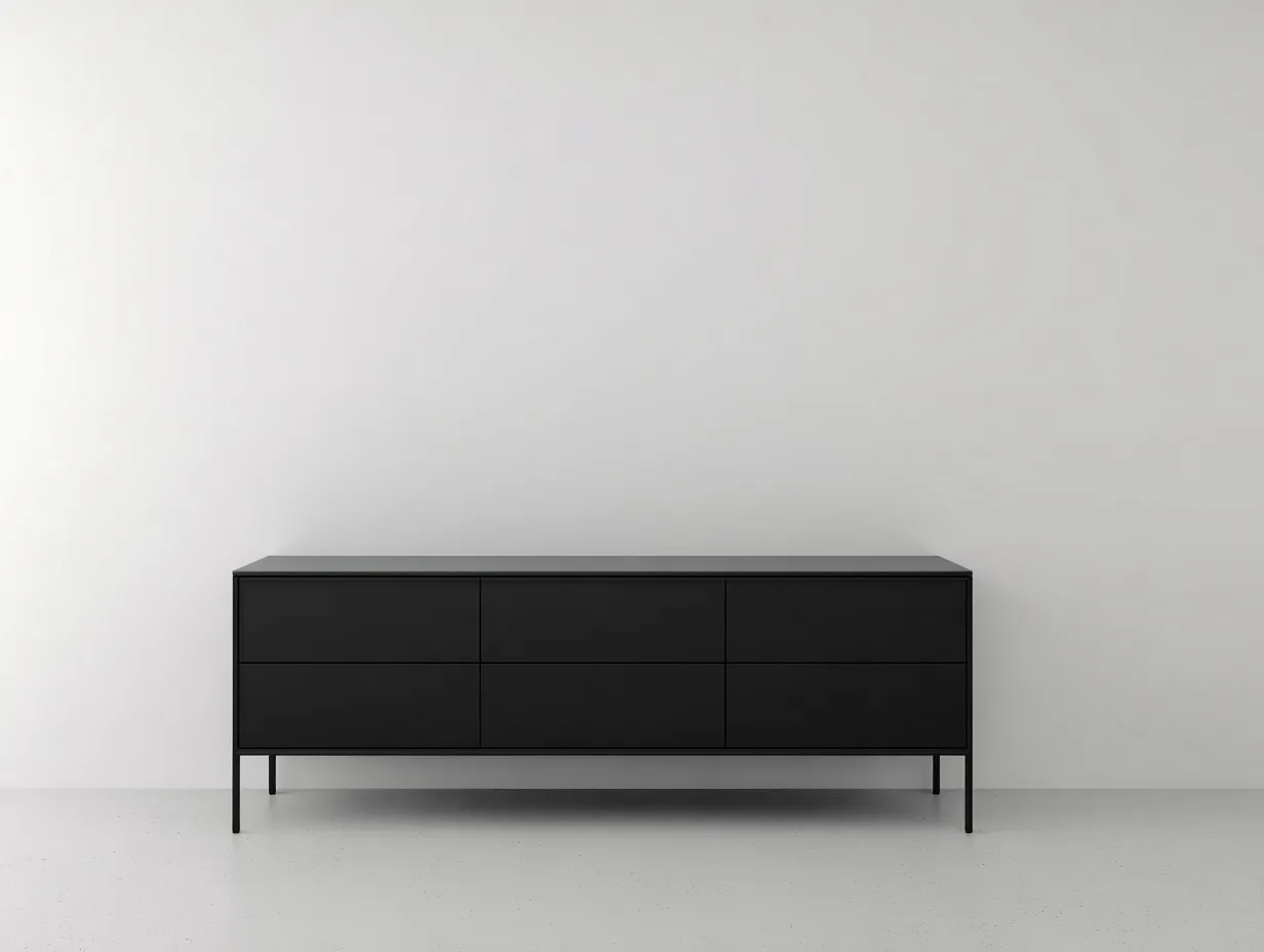 Meuble d'entrée - bois-métal - 170x42x76 cm - noir - style contemporain sobre-Bamboomyhaus