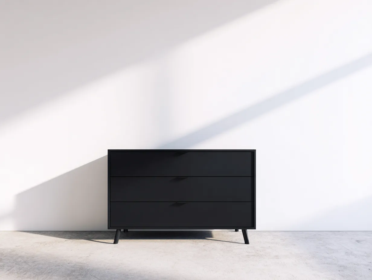 Meuble d'entrée - bois - 120x40x78 cm - noir - style moderne minimaliste-Bamboomyhaus